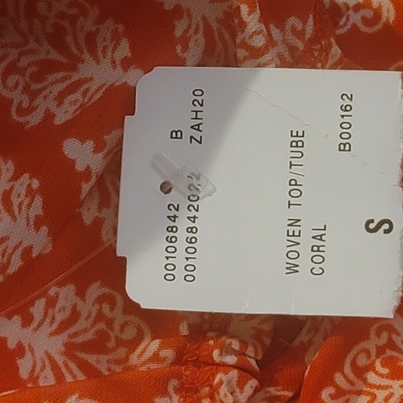 Love Tree Happens Tube Top halter Coral And White Size Small - Picture 3 of 5